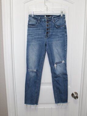 Kut from the Kloth Rachael Fab Ab Mom Jeans Women's Size 0 Blue Distressed (24-3
